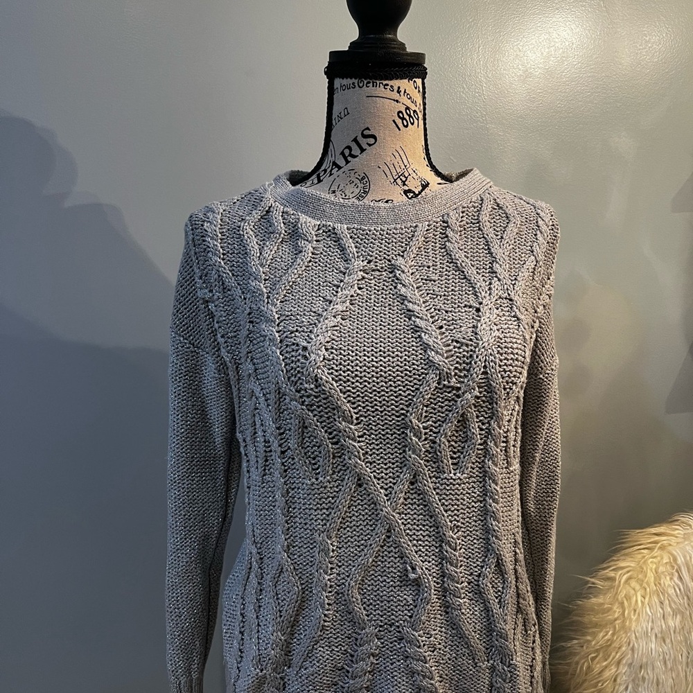 Gray Cable Knit Sweater